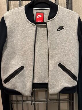 Nike Grey and Black zip up Sweatshirt